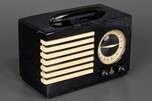 Jet Black with Blue Swirl Catalin Emerson ’Aristocrat’ Radio - Striking